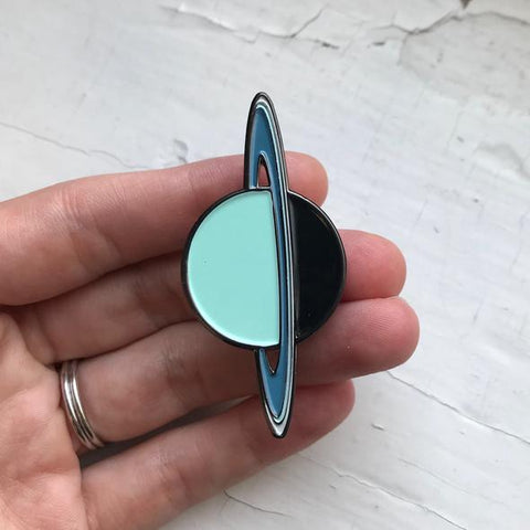 Uranus Enamel Pin - Planet Lapel Pin by Yugen Tribe - Outer Space Accessories, Geeky Gifts for Men