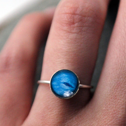 Neptune Sterling Silver Celestial Planet Ring, Solar System Jewelry by Yugen Tribe