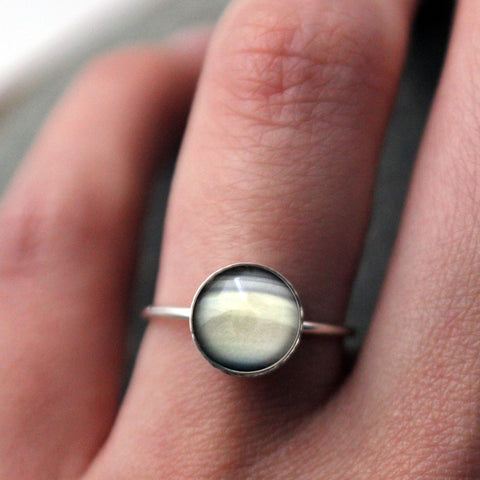 Sterling Silver Planet Ring - Saturn Ring, Celestial Jewelry by Yugen Tribe, Cosmic Accessories