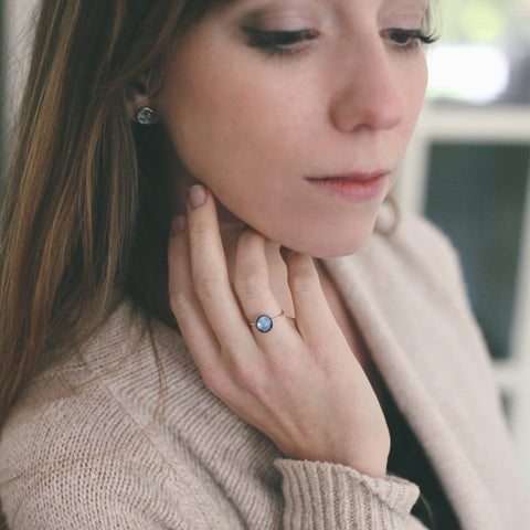 Sterling Silver Galaxy Ring with Mercury by Yugen Tribe