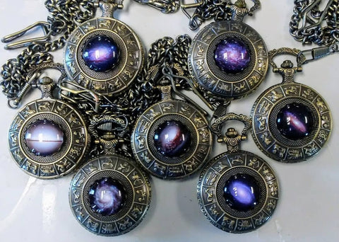 Custom Galaxy Pocket Watch for Outer Space Wedding by Yugen Tribe