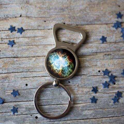 Bottle Opener Keychain with Custom Galaxy Image by Yugen Tribe