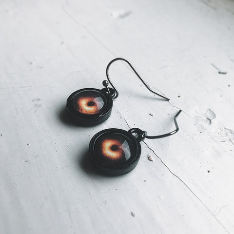 Black Hole Earrings - Celestial STEM science jewelry by Yugen Tribe