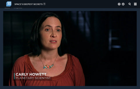Dr. Carly Howett wearing Yugen Tribe Solar System Bib Pendant Necklace