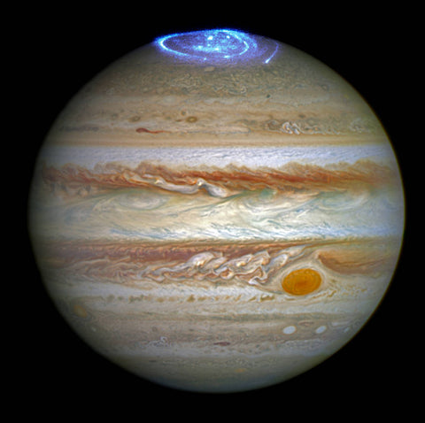 Jupiter Planet with auroras - photo credit NASA, ESA, and J. Nichols (University of Leicester)