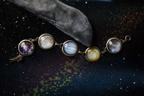 Galilean Moon Bracelet - Galaxy Planet Jewelry by Yugen Tribe, Handmade Outer Space Jewellery