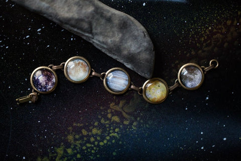 Galilean Moons - Moons of Jupiter - Io Ganymede Callisto Europa Jupiter - Planet Jewelry by Yugen Tribe - Galaxy Collection