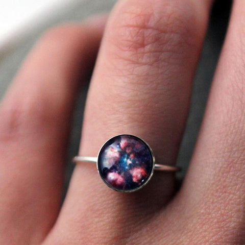 Cat Paw Bear Paw Nebula Ring in Sterling Silver, Made to order - Sized Galaxy Sterling Ring by Yugen Tribe