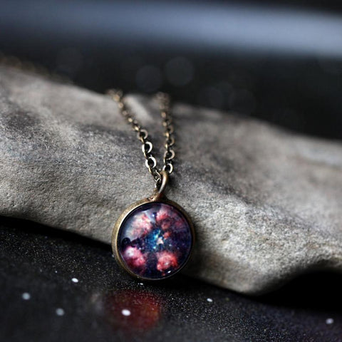 Cat Paw Nebula Necklace - Galaxy Outer Space Pendant with Bear Paw Nebula, Handcrafted Science Jewelry by Yugen Tribe