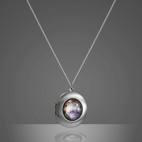 Omega Nebula Locket - Handcrafted Cosmic Jewelry by Yugen Tribe, Galaxy Necklace