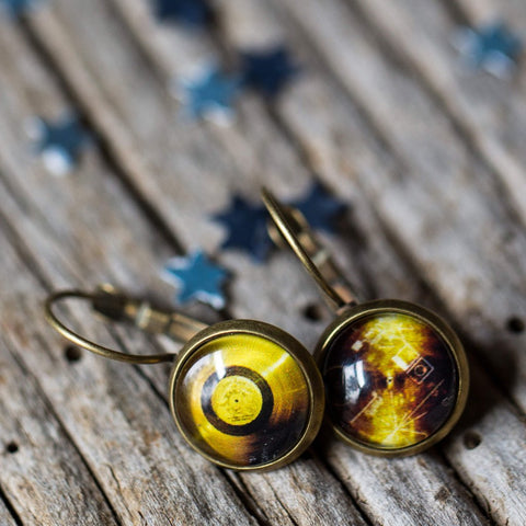 Voyager Golden Record Mis-Matched Earrings by Yugen Tribe - Space Exploration Jewelry