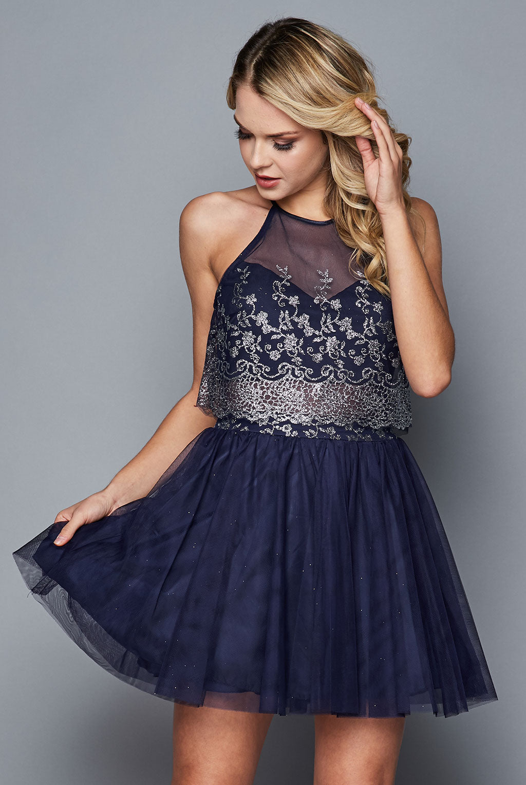 teeze me navy blue dress