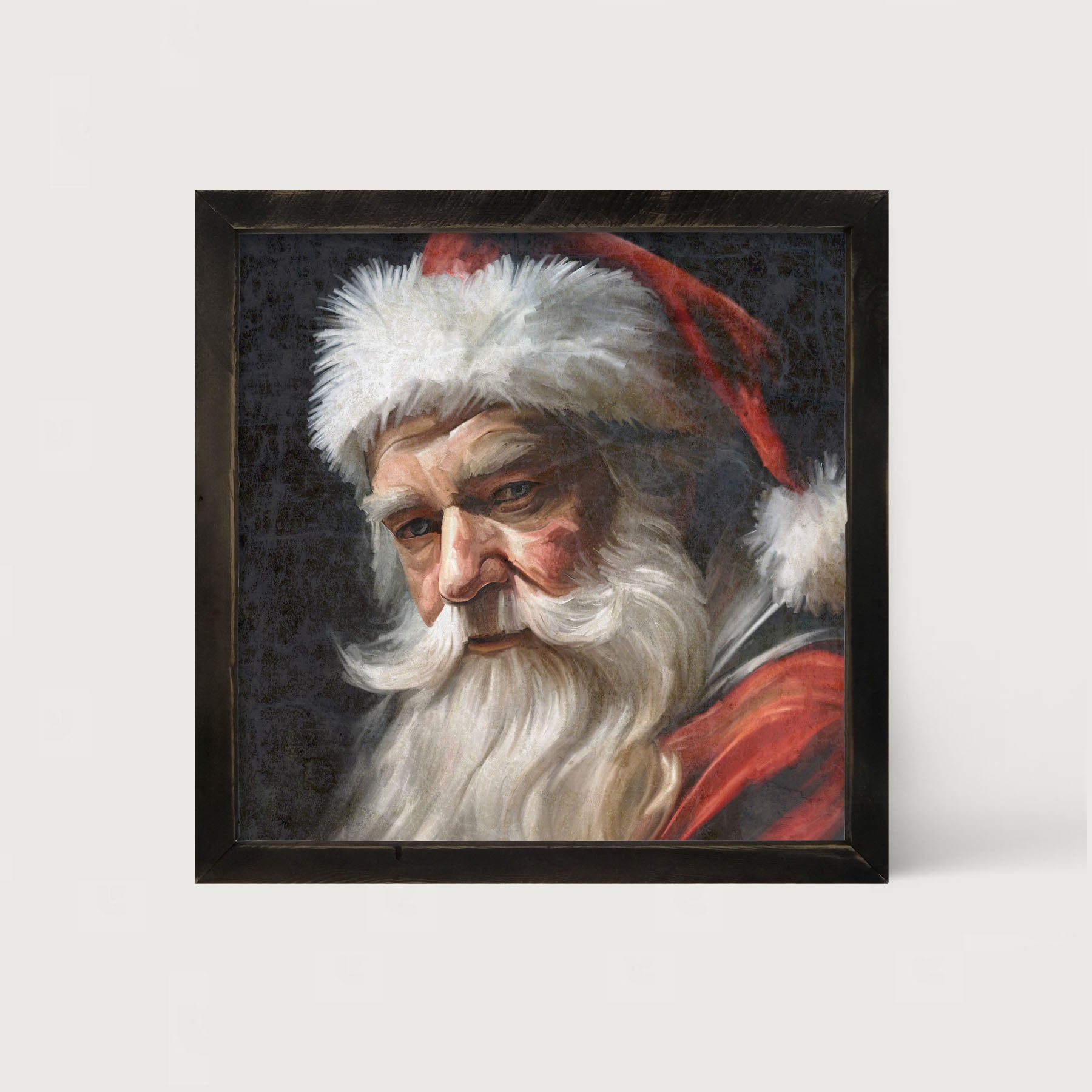 Santa with Black Background-framed-art
