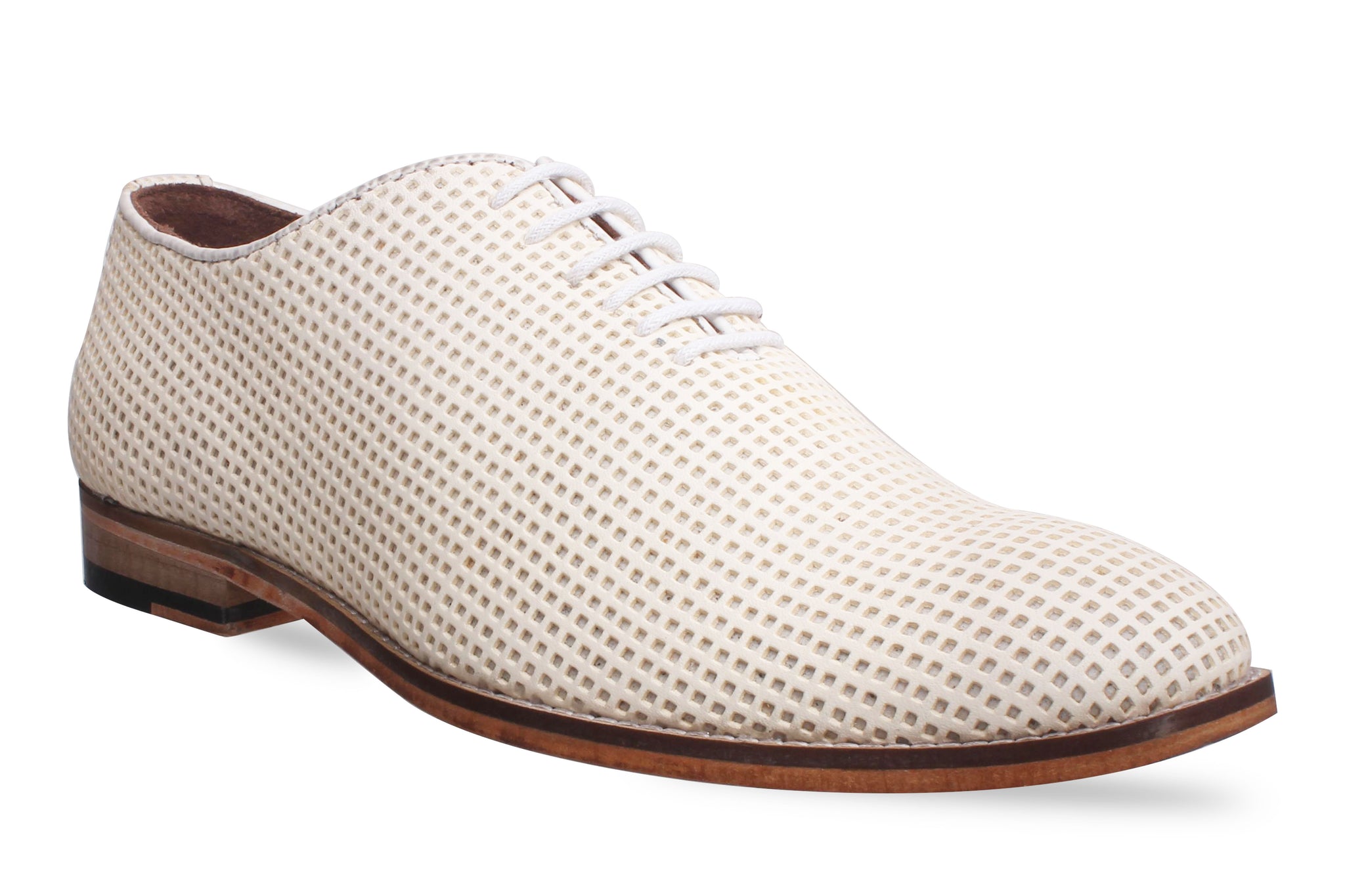 Men's formal White Shoes Net Design 