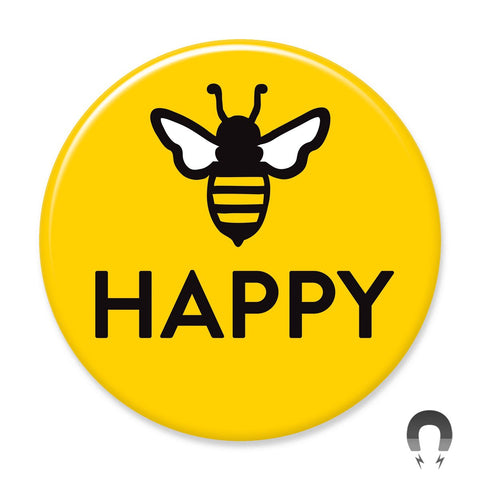 Download Bee Happy V2 Seltzer Goods Big Magnet Badge Bomb Wholesale