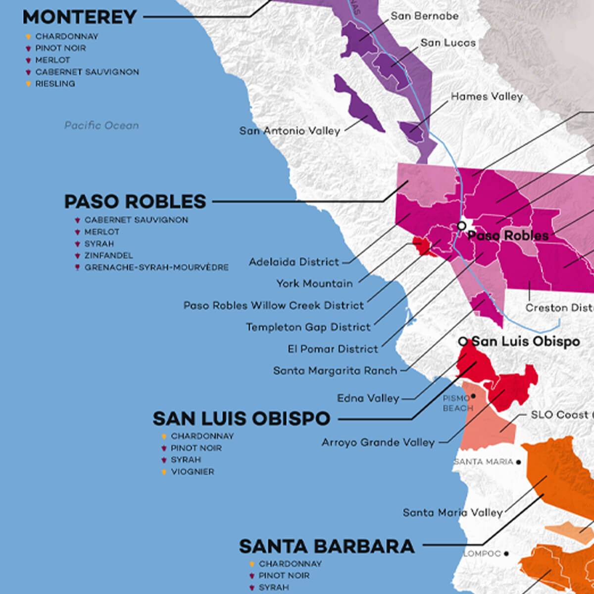 Paso Robles Wine Map (Digital Download PDF) Wine Folly