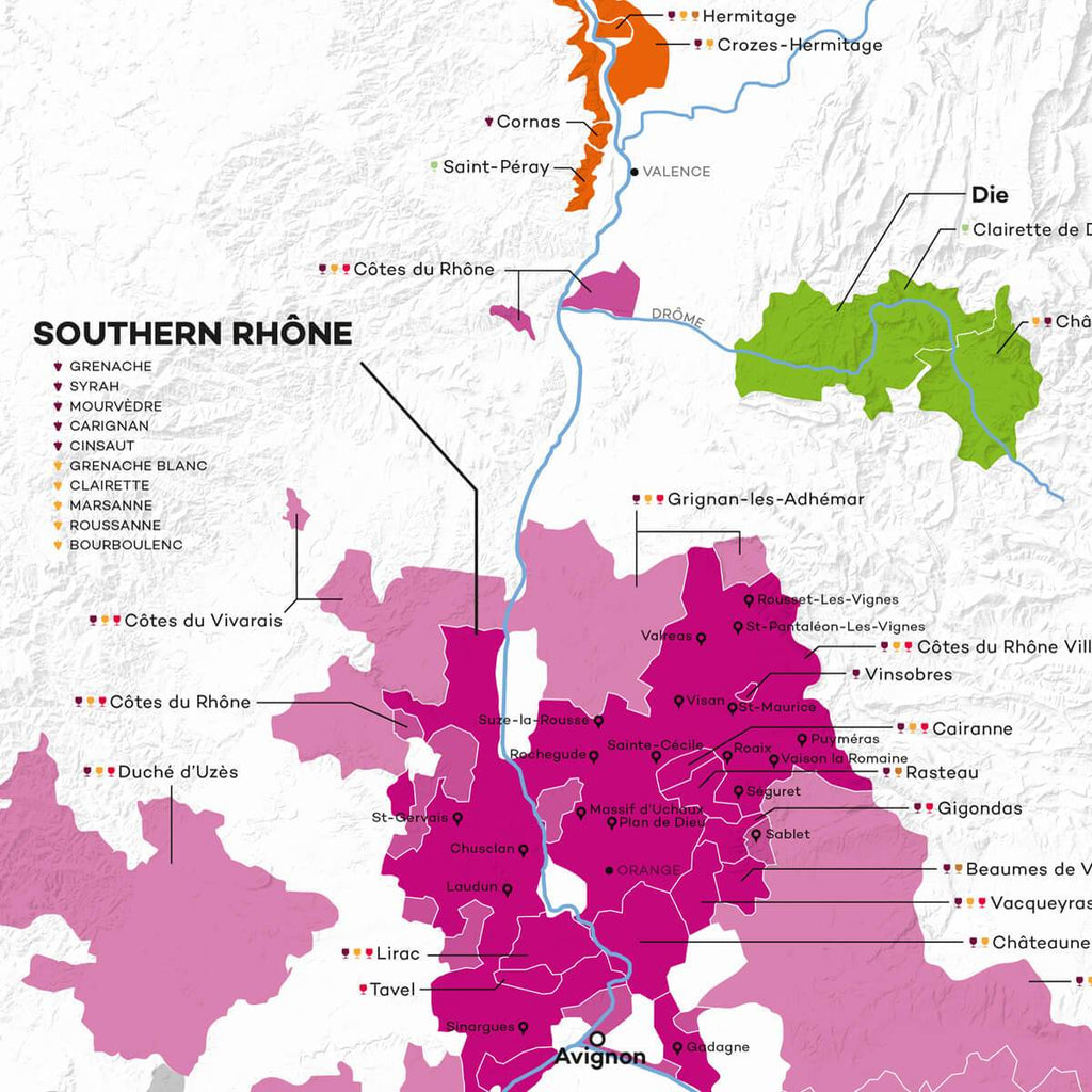 Rhone Wine Map Digital Download Pdf Wine Folly