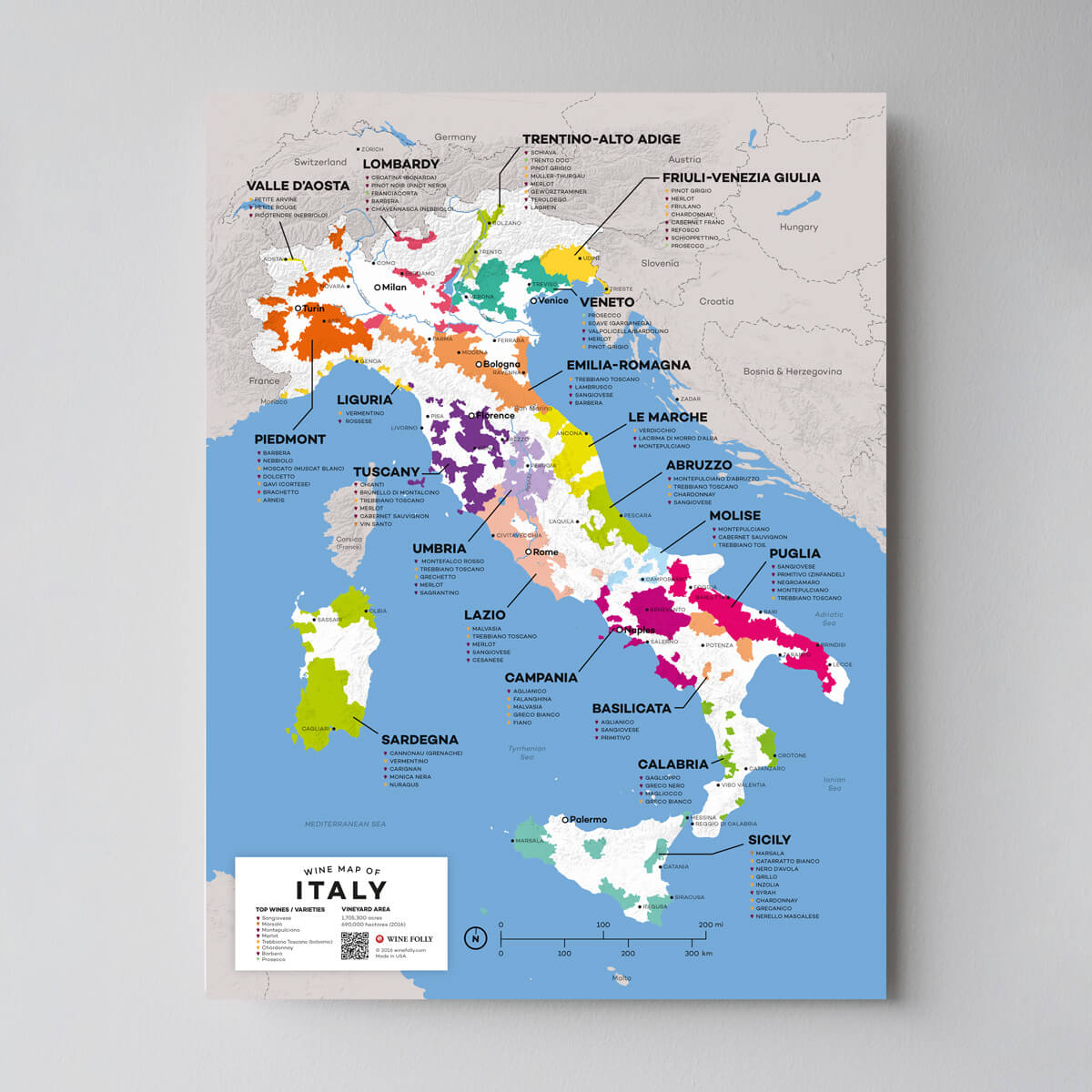 Italy Wine Map - 1st Edition - Wine Folly product image