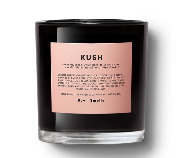 Boy smells kush candle