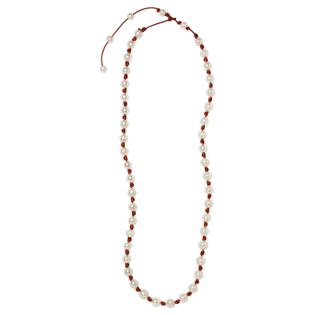 The Ruth Pearl and Leather Necklace