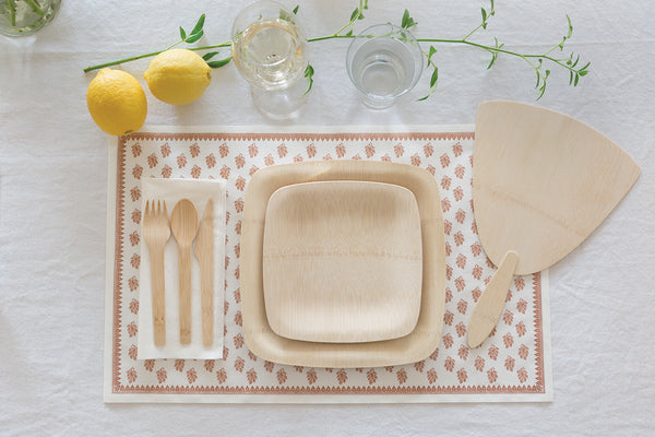 bamboo disposable plates and cutlery