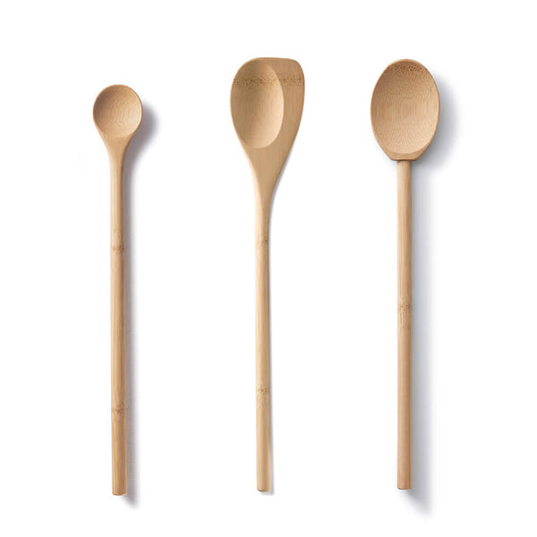 Left-Handed Wood Spatula and Cook Spoons 3-PC Set