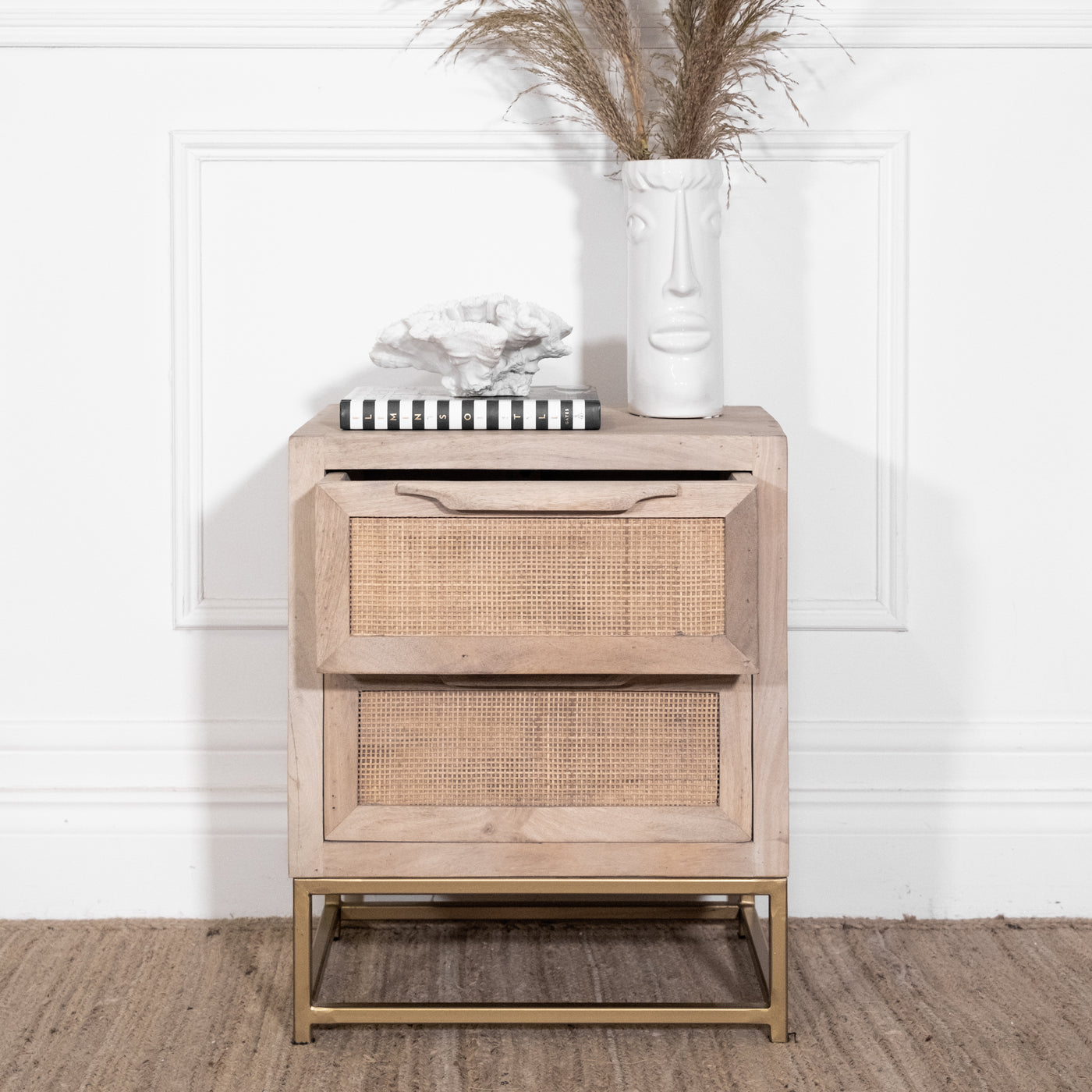 canework bedside table