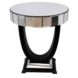 Quartz Black Mirrored Side Table Shropshire Design