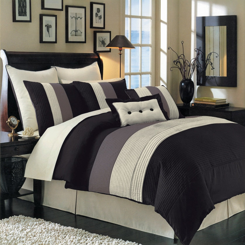 black and white california king comforter set