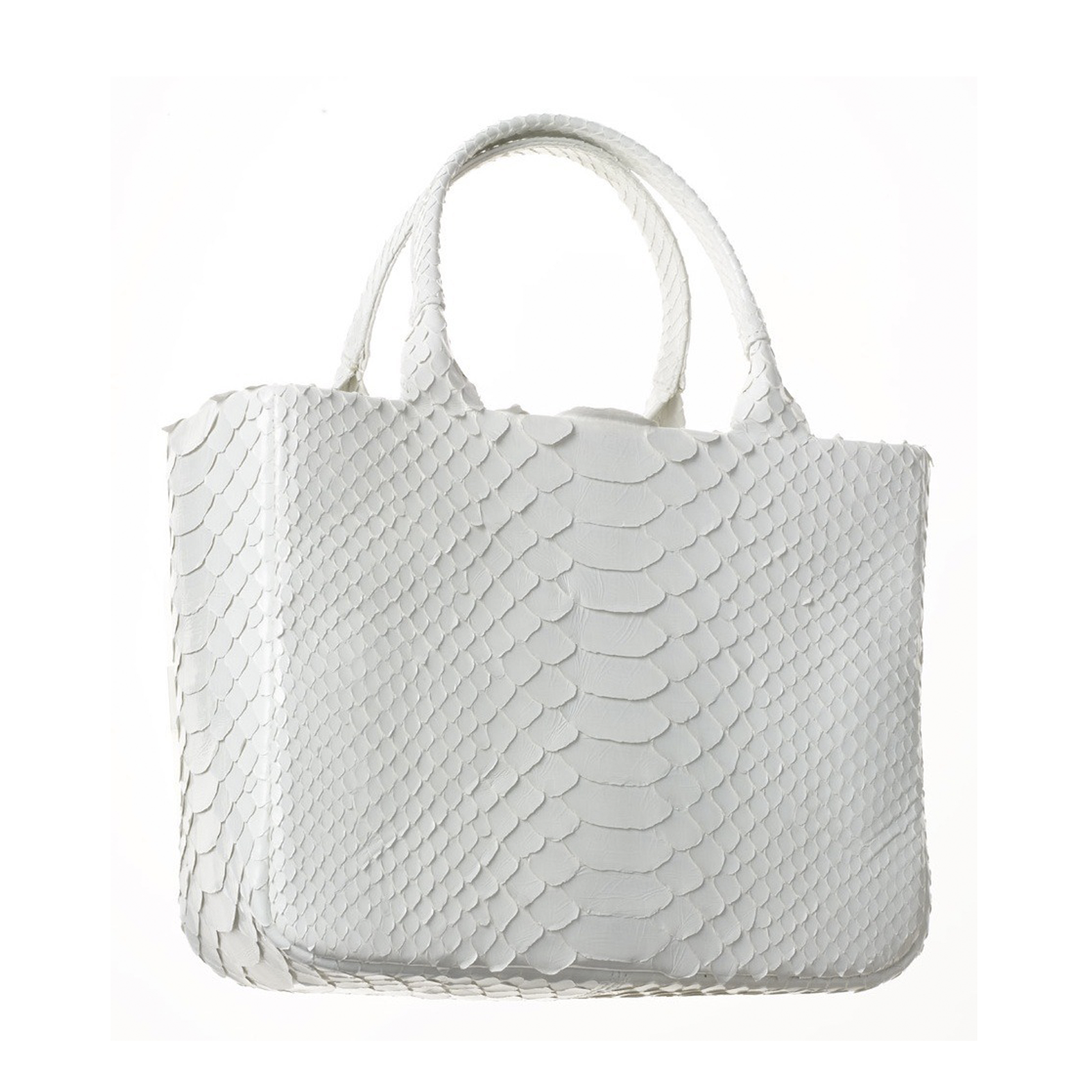 The White Matte Python Petite Tank Tote