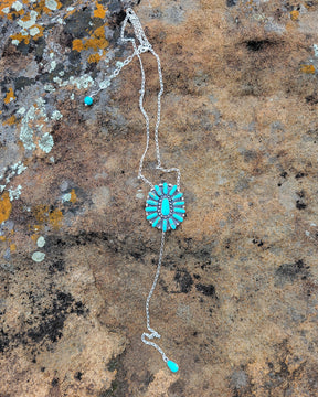 Turquoise Dreams Stamped Kingman Lariat