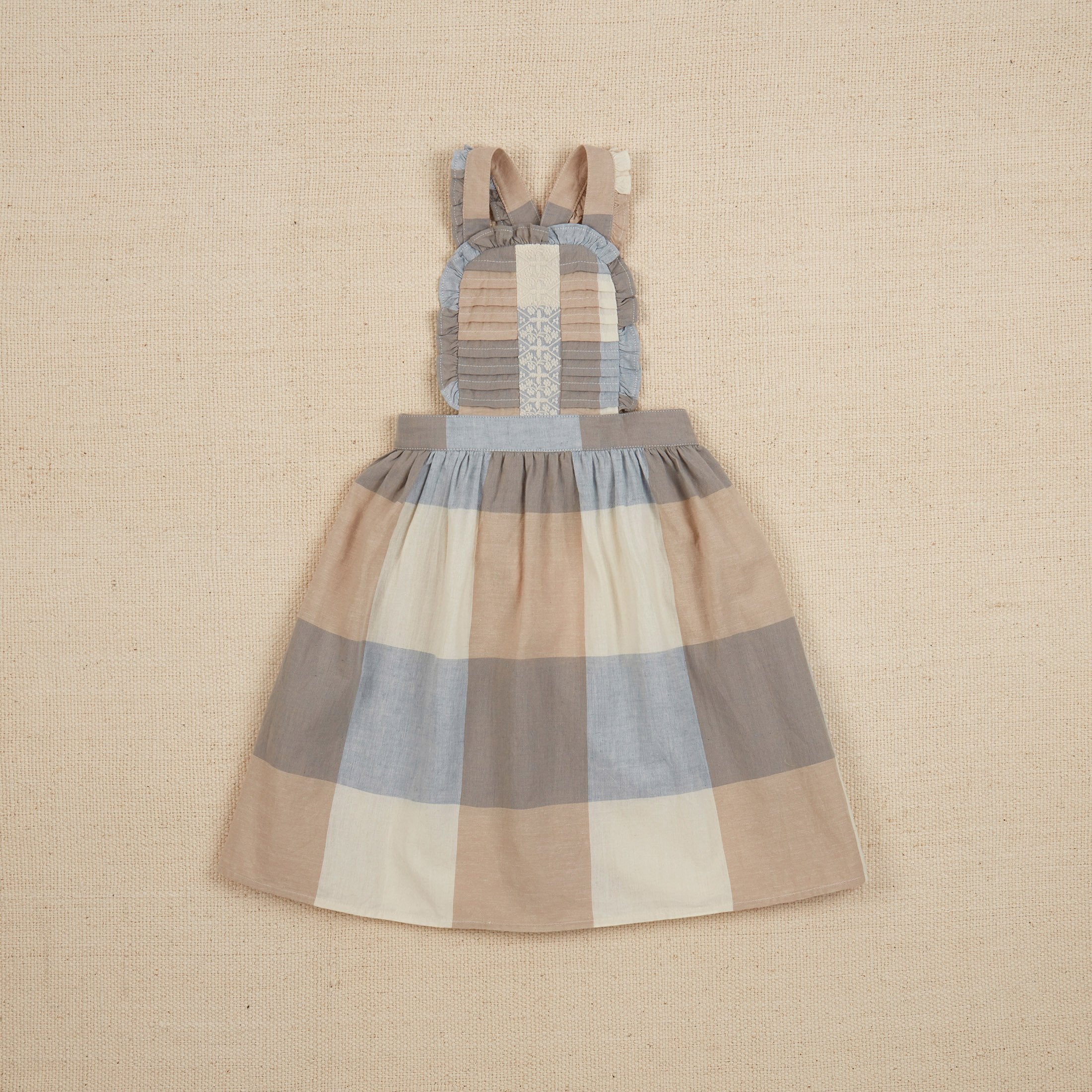 Apolina Lena Pinafore - Blanket Check Cream