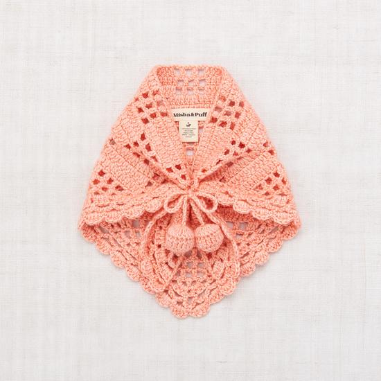 Misha & Puff Crochet Kerchief in Grapefruit