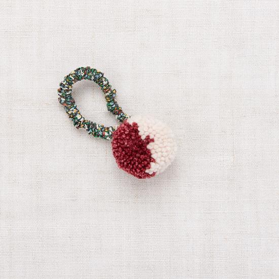 Misha & Puff Pom Pom Hair Tie in Cranberry