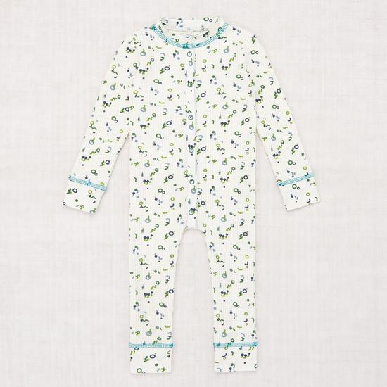 Misha & Puff Waffle Onesie in Peacock Shapes