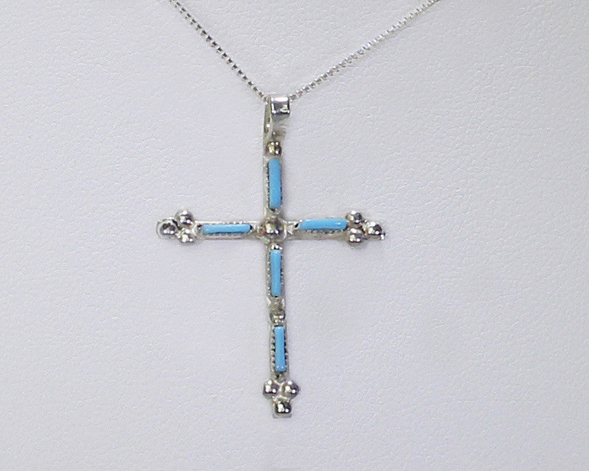 Bryant Martinez - Navajo JewelryPendant - Sterling SilverCross with He ...