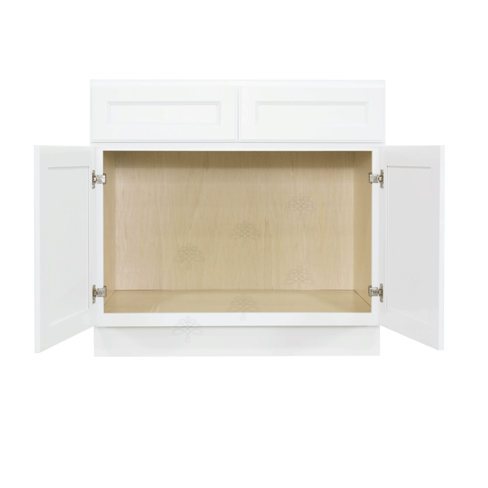 Newport White Sink Base 2 Dummy Drawer 2 Doors LifeArt