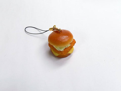 Fried Fish Burger Cell Phone Charm/Zipper Pull