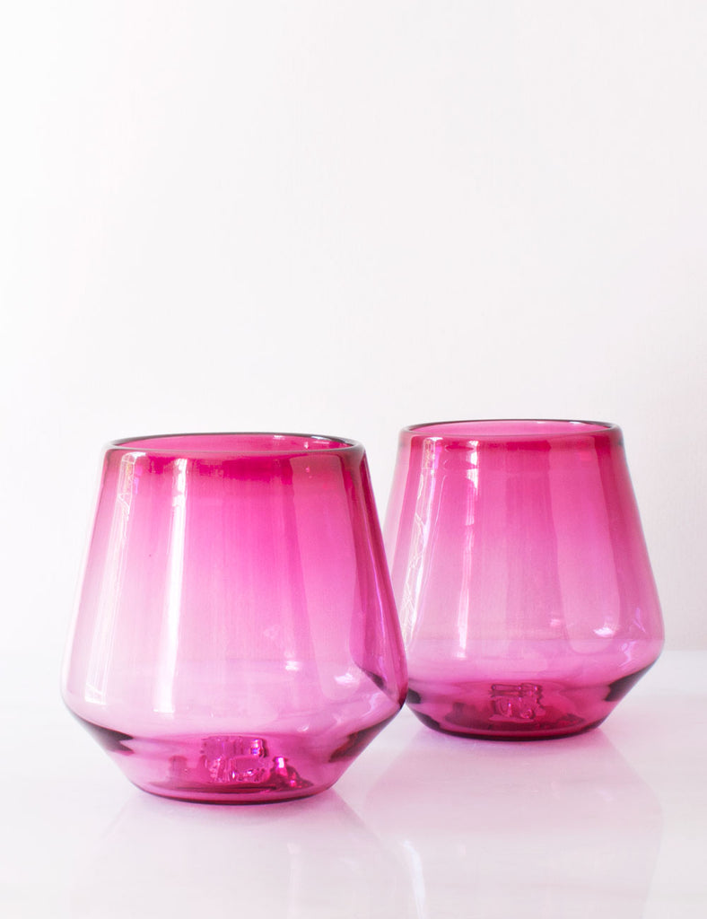 pink wine glasses