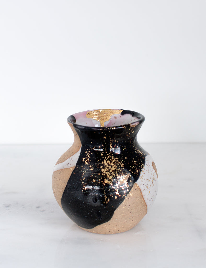 stoneware vase black and rose white with gold splatters gold brushstroke 1 of 1 1024x1024