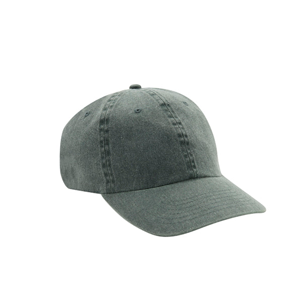 6 Panel Stone Washed Dad Hat - Dark Green - Bulk-Caps Wholesale Headwear