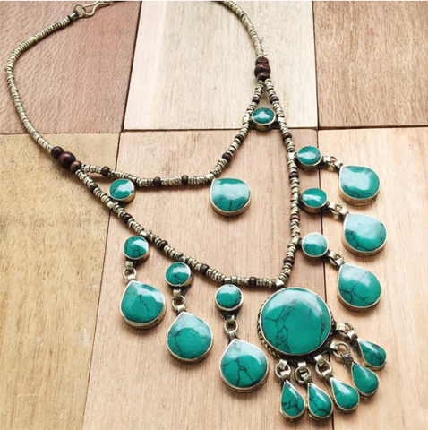 Green stone necklace