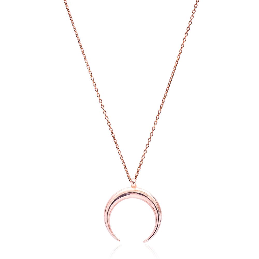 Crescent Moon Pendant - Sterling Silver Rose Gold Plated - Lost Lover product image