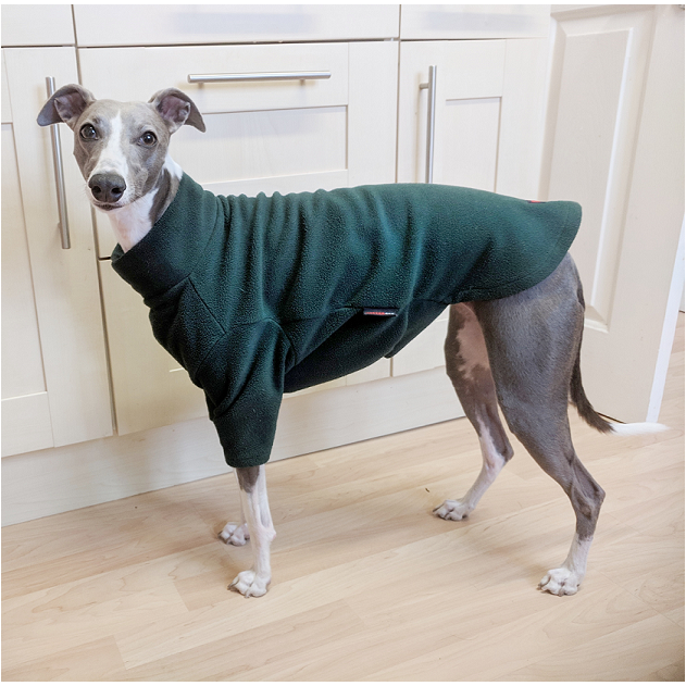 hotterdog dog fleece jumper small forest green