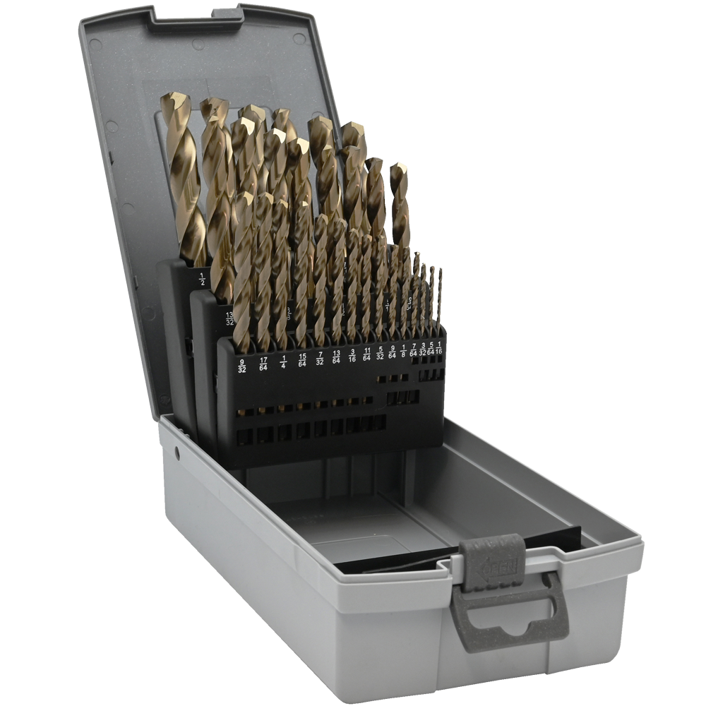 29 Piece Sae Cobalt Drill Bit Set Gray Tools Online Store