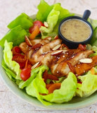 Honey glazed chicken salad recipe with black sesame seeds by SeasonWithSpice.com