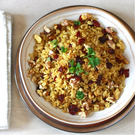 Curried cranberry walnut rice