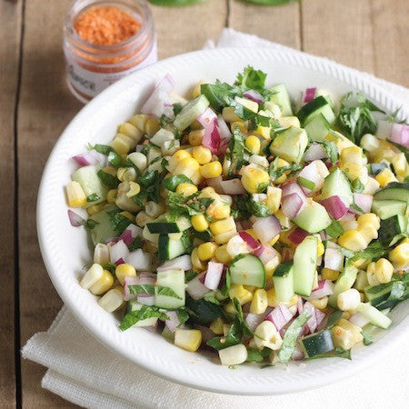 Thai corn salad with sriracha sea salt