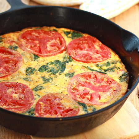 tomato-spinach frittata with hungarian paprika