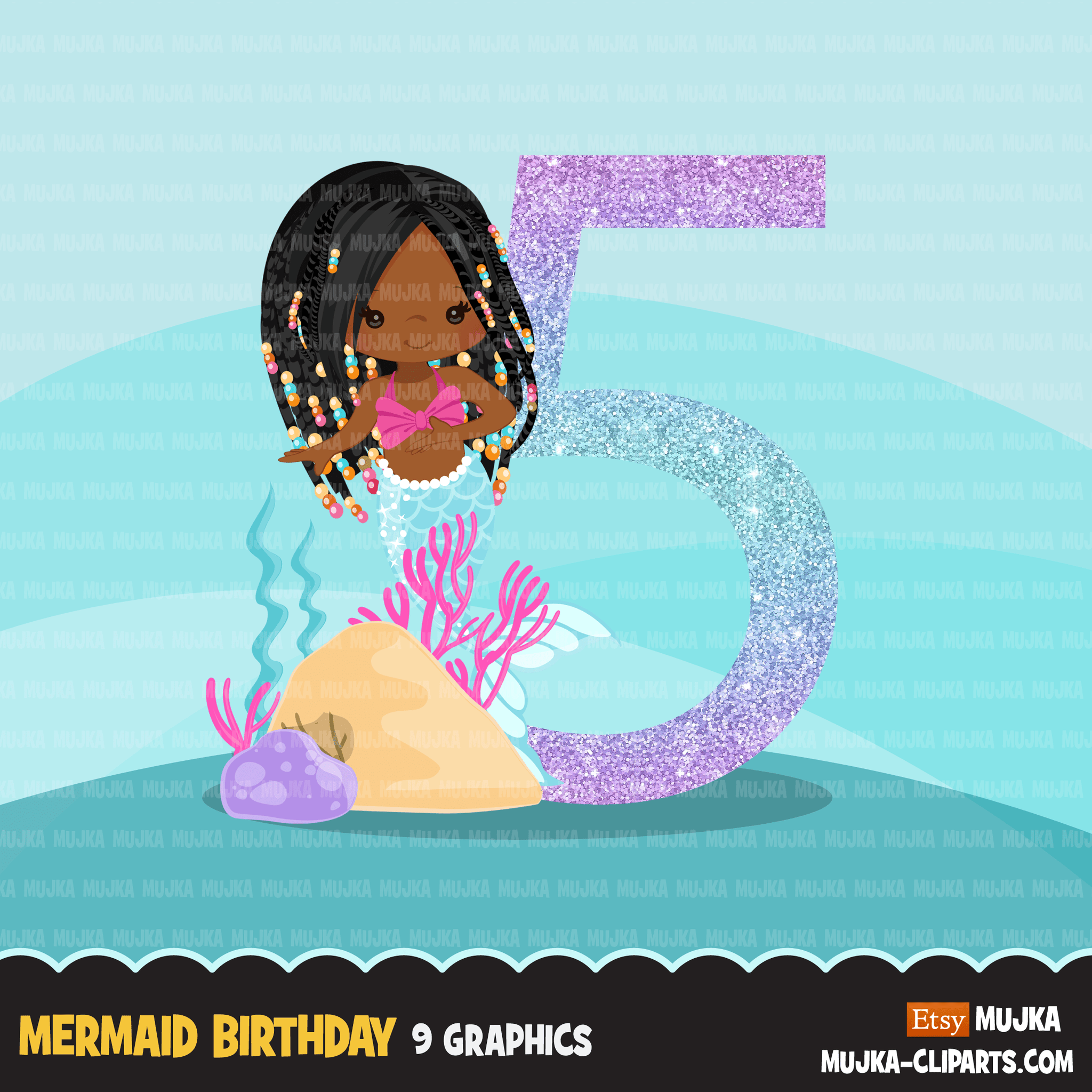 Download Mermaid Birthday Numbers SVG, PNG cutting files and ...